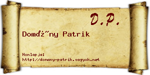 Domány Patrik névjegykártya