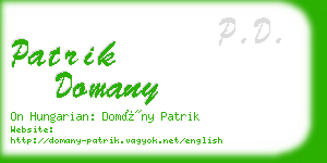 patrik domany business card